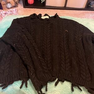 ARULA Black Cowl Neck Sweater